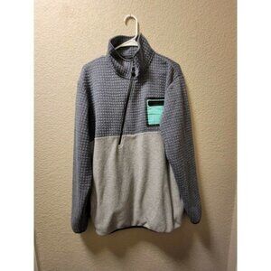 All Good Mens Full Zip Jacket Gray With Green Turquoise Pocket Size XL